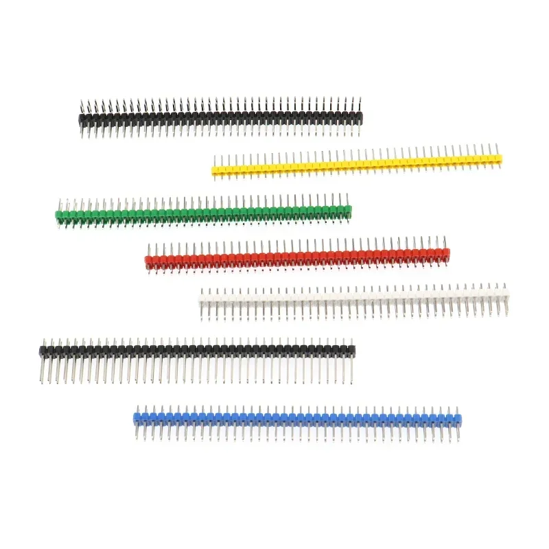 100 stks 2.54mm 2X40Pin Mannelijke Pin Header Rechte/Buigen PinFor Arduino Koperen Pin/Vergulde Pin/Ijzeren Pin 8.5-21mm Lengte