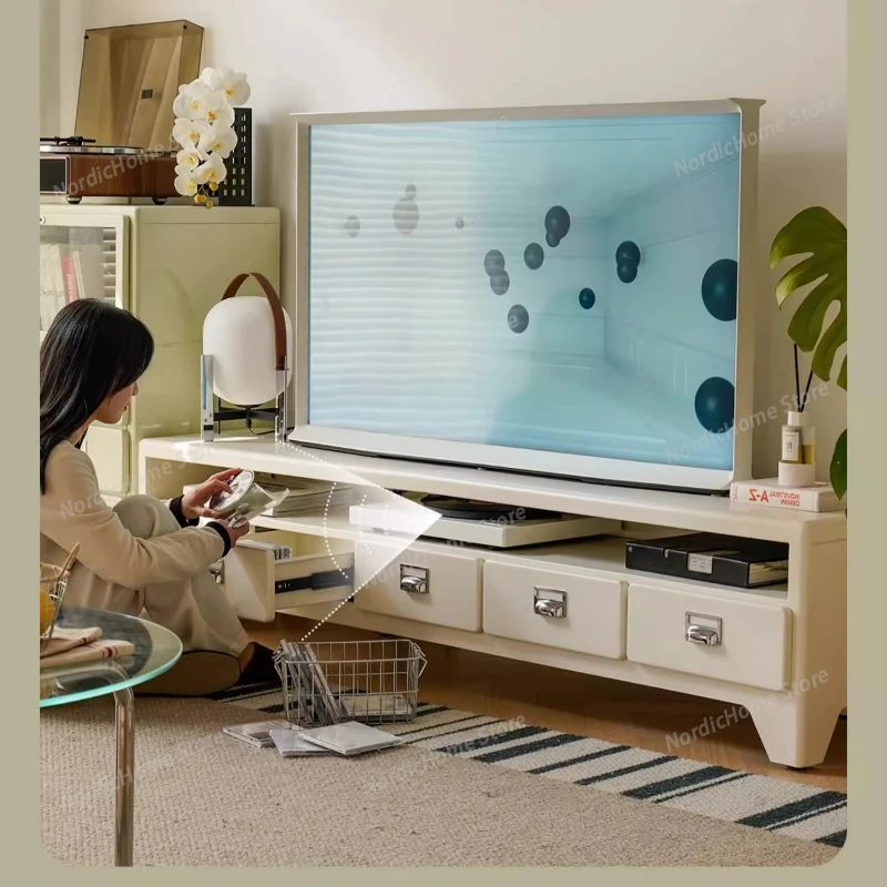 Organizer-Schubladen TV-Schrank Bodenstehend Nordischer Stil Aufbewahrung Wohnzimmer TV-Tisch Entertainment-Center Fernsehschrank Möbel für Zuhause