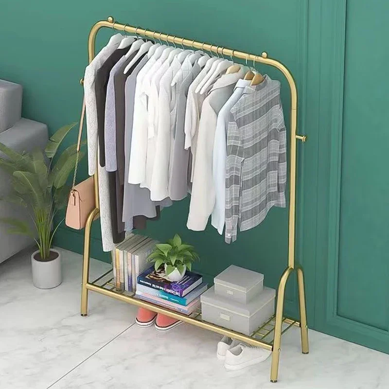 Double Pole Drying Rack Indoor Floor Drying Balcony Pole Clothes Hanger Stand Minimalist Indoor Arara De Roupa Hall Furniture