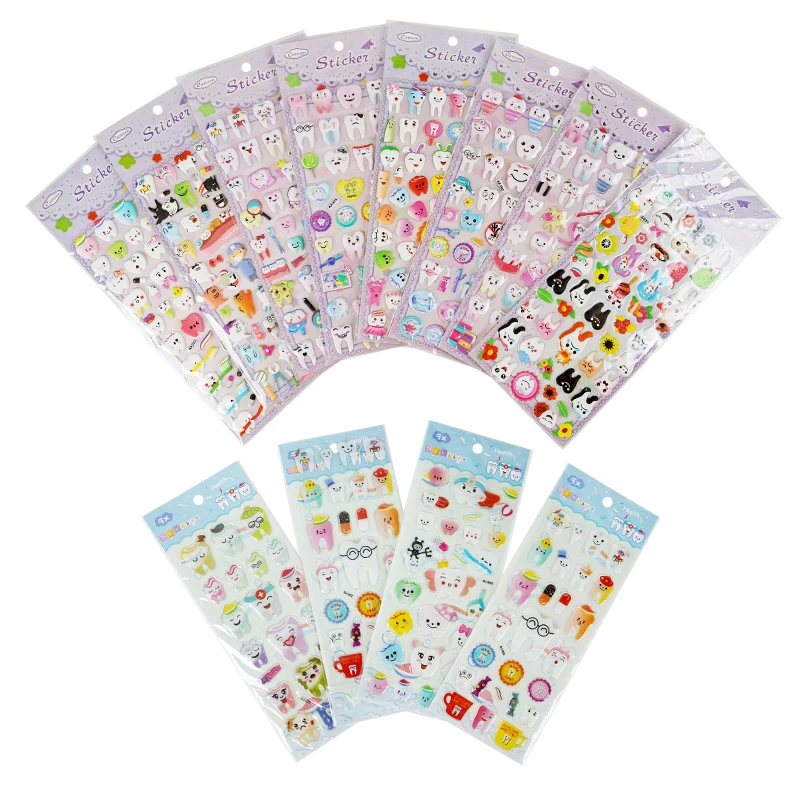 

1/4pcs Dental Tooth Shape Stickers Cute Cartoon Dentistry Decoration Fashion Teeth Dentist Clinic Kid Children Gift