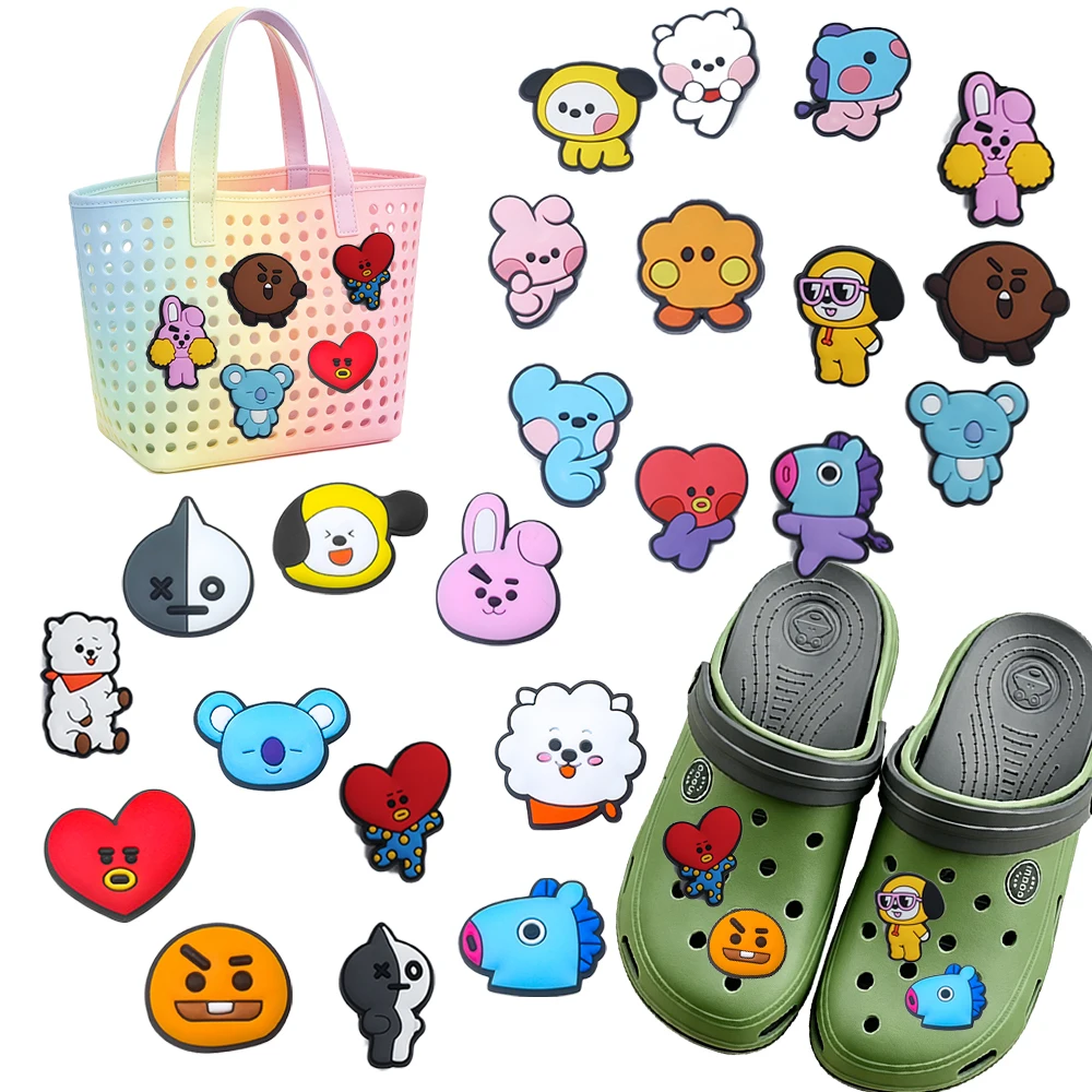 1-23Pcs Hot Toys Cute Cartoon Animal Series PVC Shoe Charms Accessories DIY Detachable Sandal Wristbands Decorations Gifts