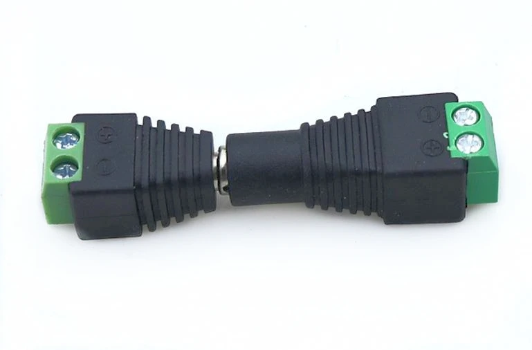 5pcs 5.5mm X 2.1mm Female Male DC Power Plug Adapter For CCTV Cameras Single Color LED Lamp Strip