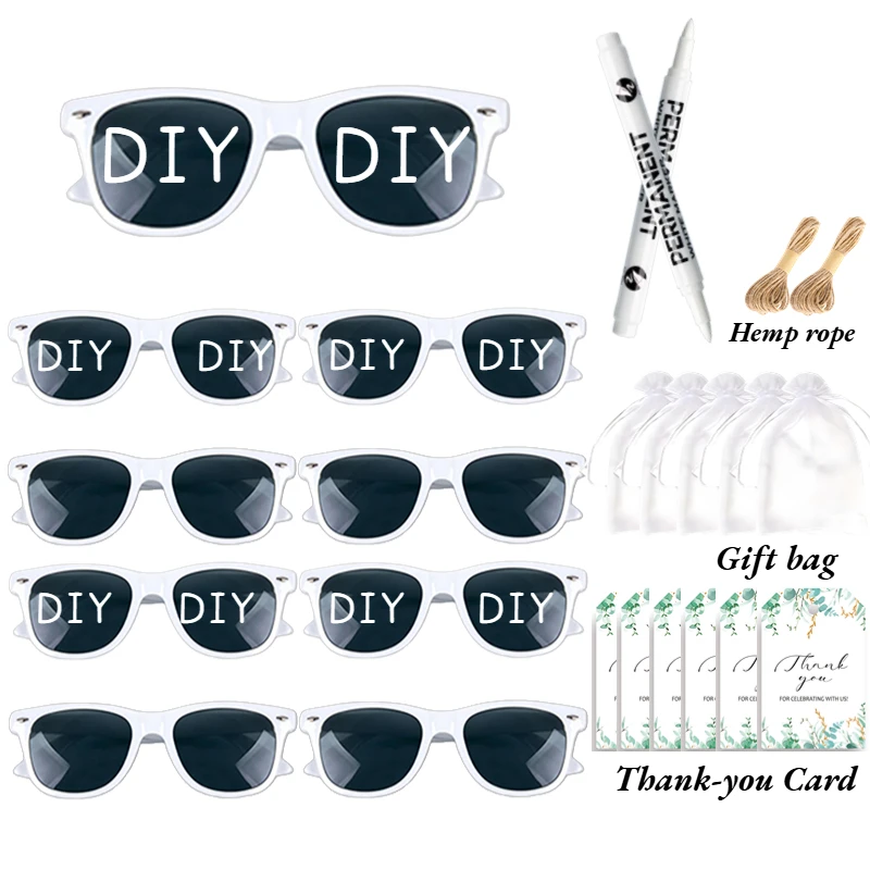 NONE 12–100 Stück Hochzeit Herz Sonnenbrille DIY Party Brille personalisierte Sonnenbrille Souvenirs für Gäste Bachelorette Brautjungfer Geschenke 4