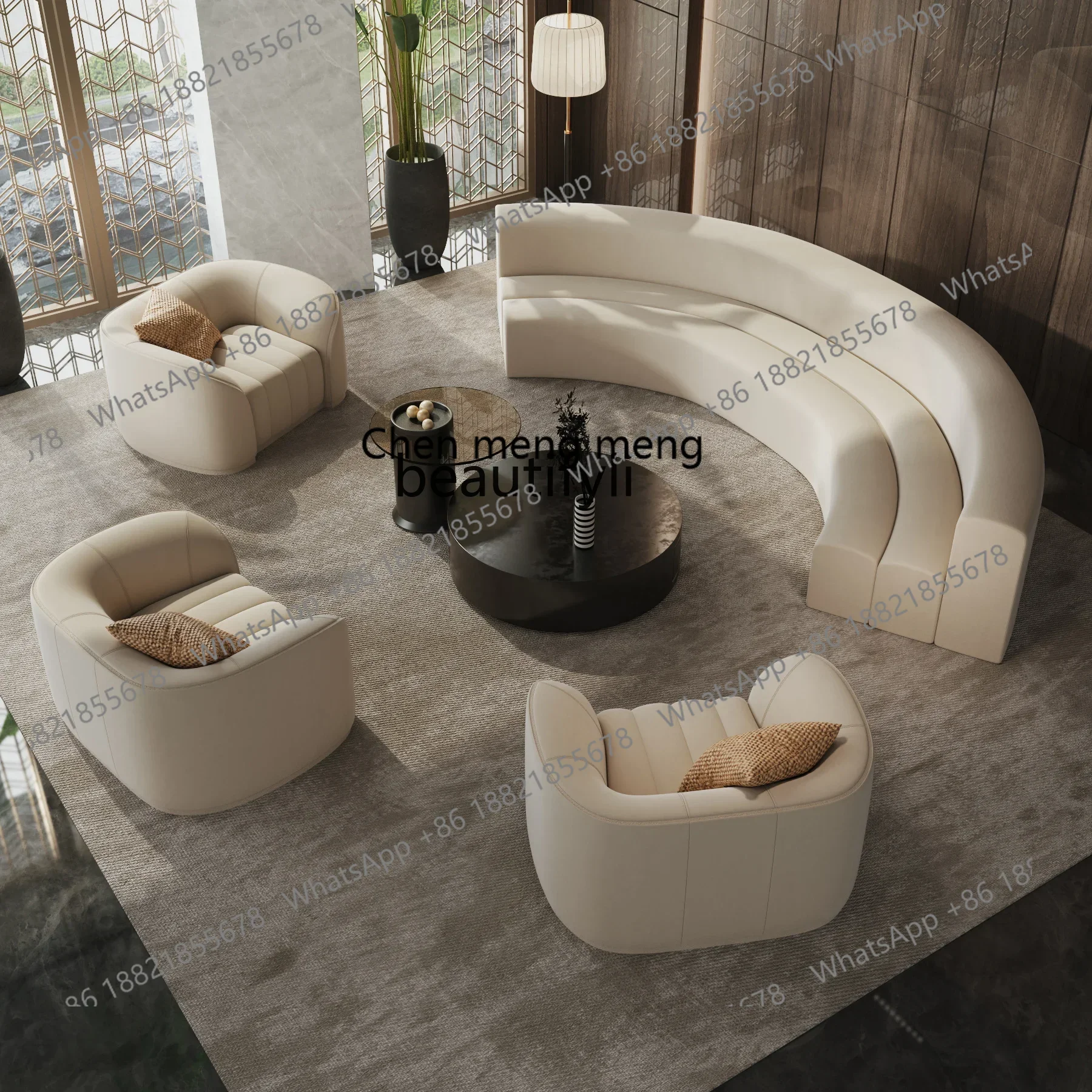 D178 D13 Semicircular curved sofa special-shaped office beauty salon hotel lobby rest area reception and negotiation