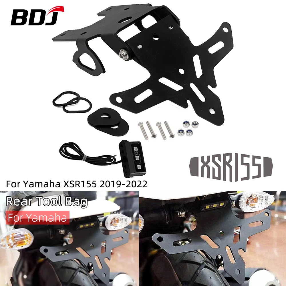 

BDJ XSR155 Motorcycle Adjustable License Plate Holder Number Bracket With LED Light For YAMAHA XSR 155 2019 2020 Signal Bracket