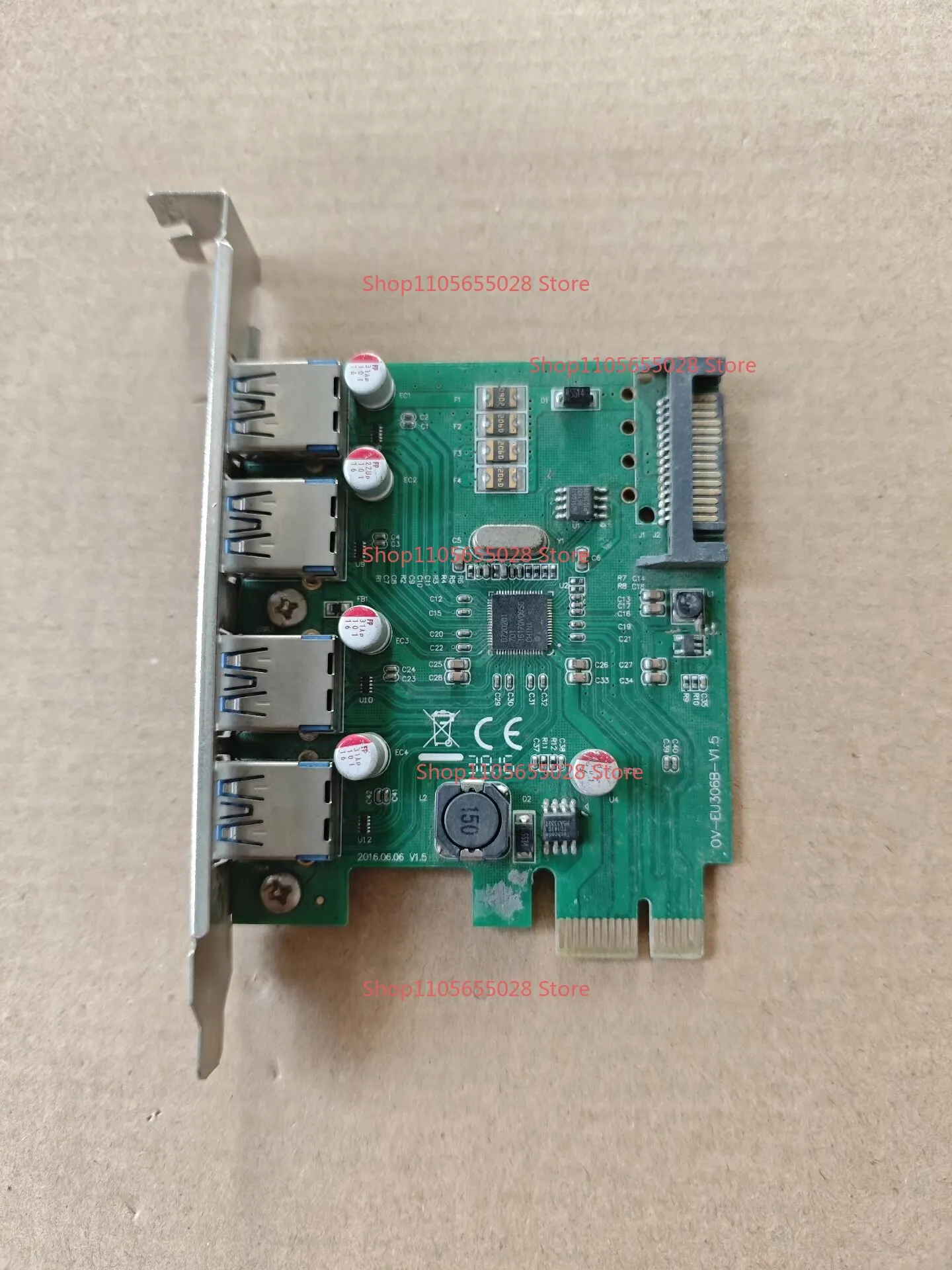 For SYBA FG-EU306B-V PCIe To USB3.0 Expansion Card, 4-port USB3.0 Interface, NEC Chip, Support PCI-E X1/x4/x8/x16 Slots