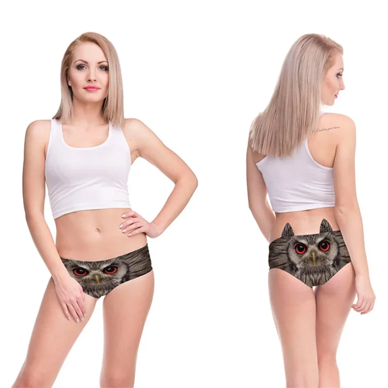 Ropa interior con estampado de animales para mujer, lencería de seda de leche, bragas elásticas transpirables, ropa interior acogedora