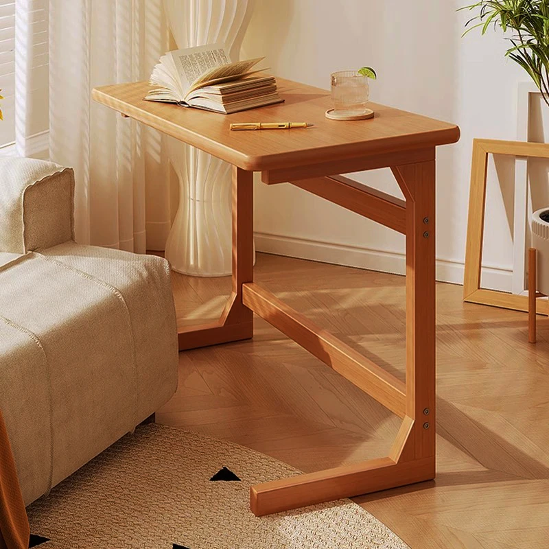 Log Style Living Room Side Table Furniture Bedroom Student Writing Computer Desk Simple Movable Sofa Side Table