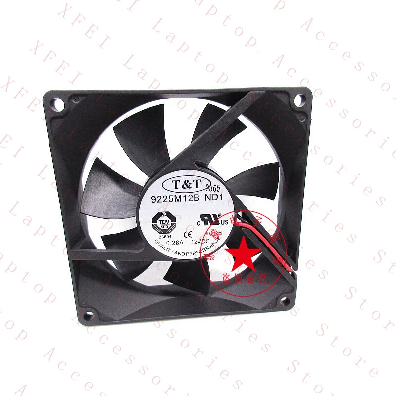 

D 1PC FOR T&T 9225M12B Cooling Fan 12V 0.28A 9025 9CM 2-wire New