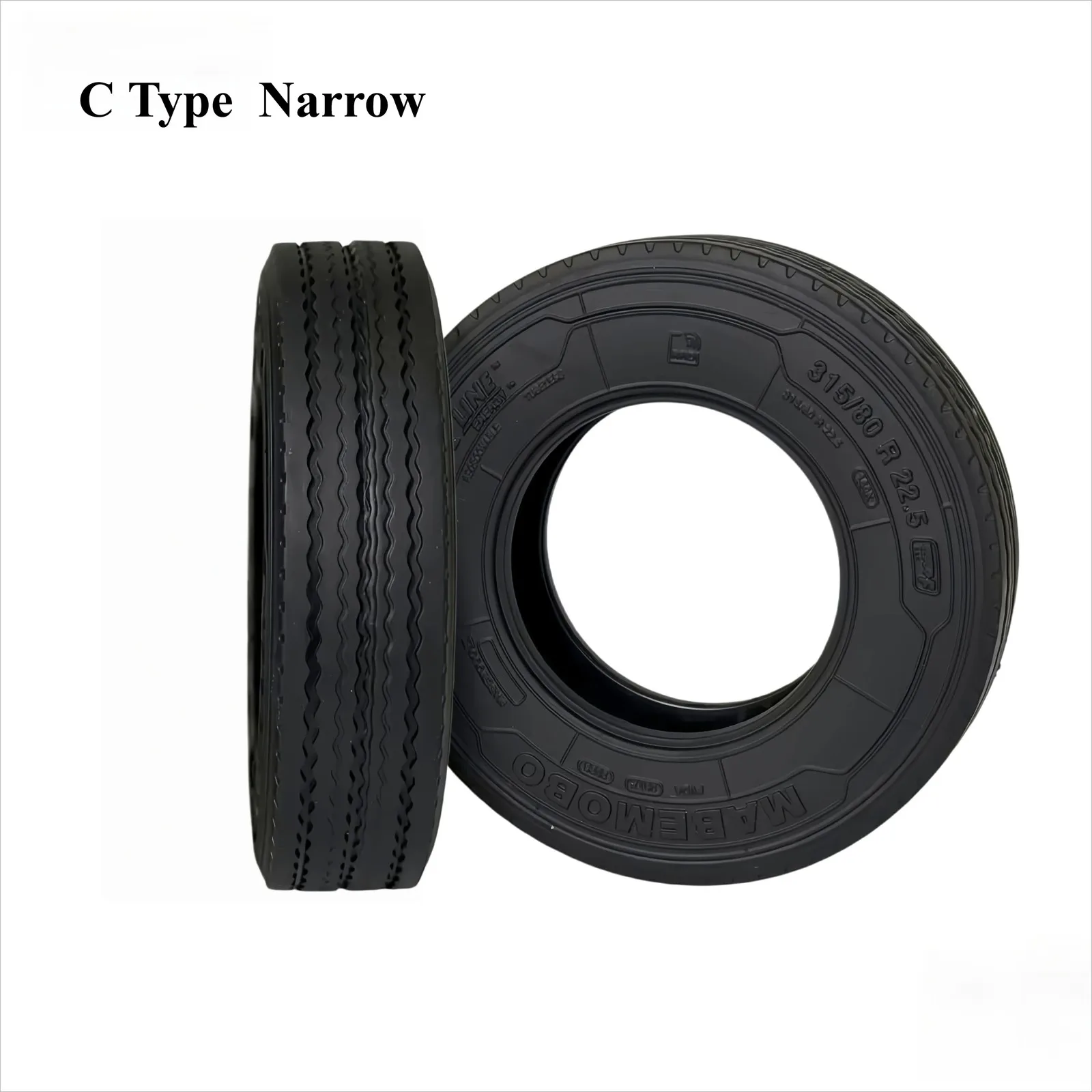 2pcs Rubber Gravel Road Tire for Tamiya 1/14 RC Truck 1:14 Tractor Sca 770s Upgrade Parts - view 3