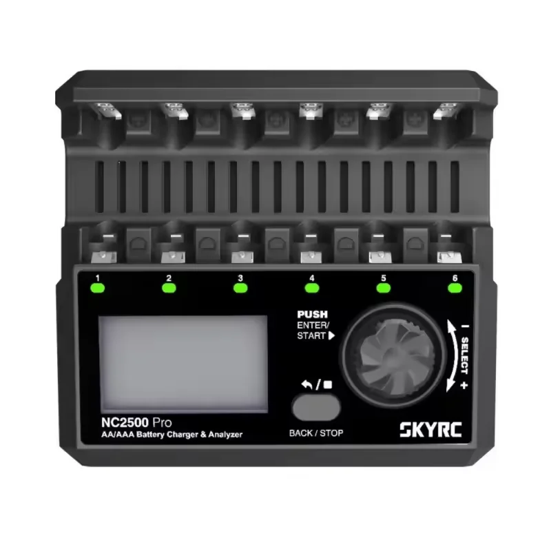SKYRC NC2500 Pro 6-Slot Professional AA AAA Battery Charger 2.5A Fast Charge 1.5A Discharge Battery Internal Resistance Tester