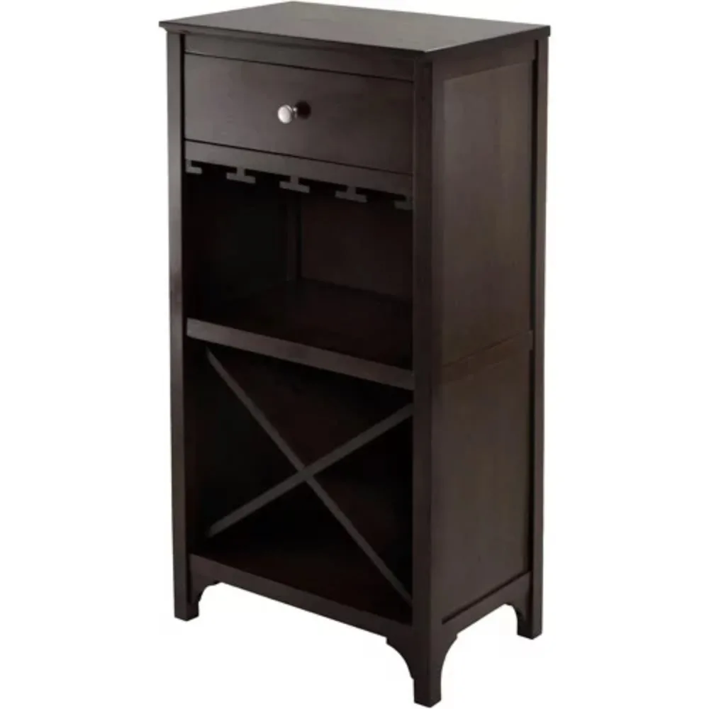 Winsome Wood Ancona Modular Wine Cabinet, X-Shelf, Espresso Finish 2023