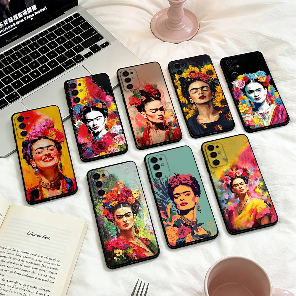 

Art F-Frida Kahlo Phone Case For Samsung S25,24,23,22,30,21,10,9,Ultra,Plus,Lite,FE,4,5 G Soft Black Case