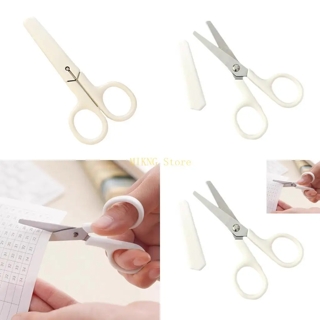 مقص غطاء أمان غير مشوه، مبراة مدببة، مقبض مريح للاستخدام المنزلي والمكتب، أفضل مبيعات