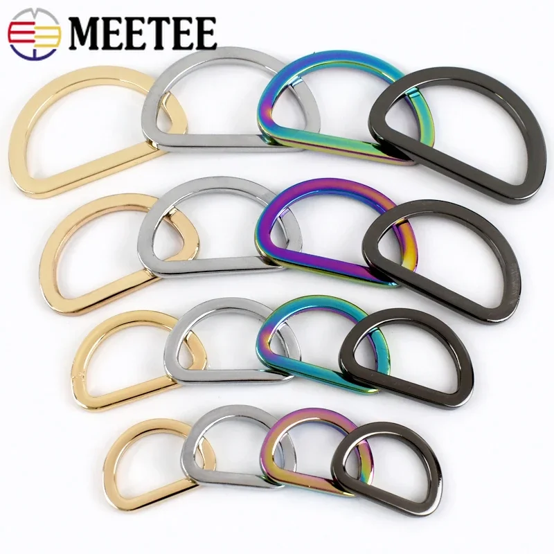 10/20pcs D Ring Buckles Bag Strap Metal Belt Buckle Clasp Leather Craft Garment Clothes Handbag Webbing Hook Loops DIY Parts