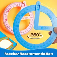 360° Rotatable Protractor Set Math Angle Measuring Tool Geometry Learning for Students Demonstration Gauge Educational Supplies