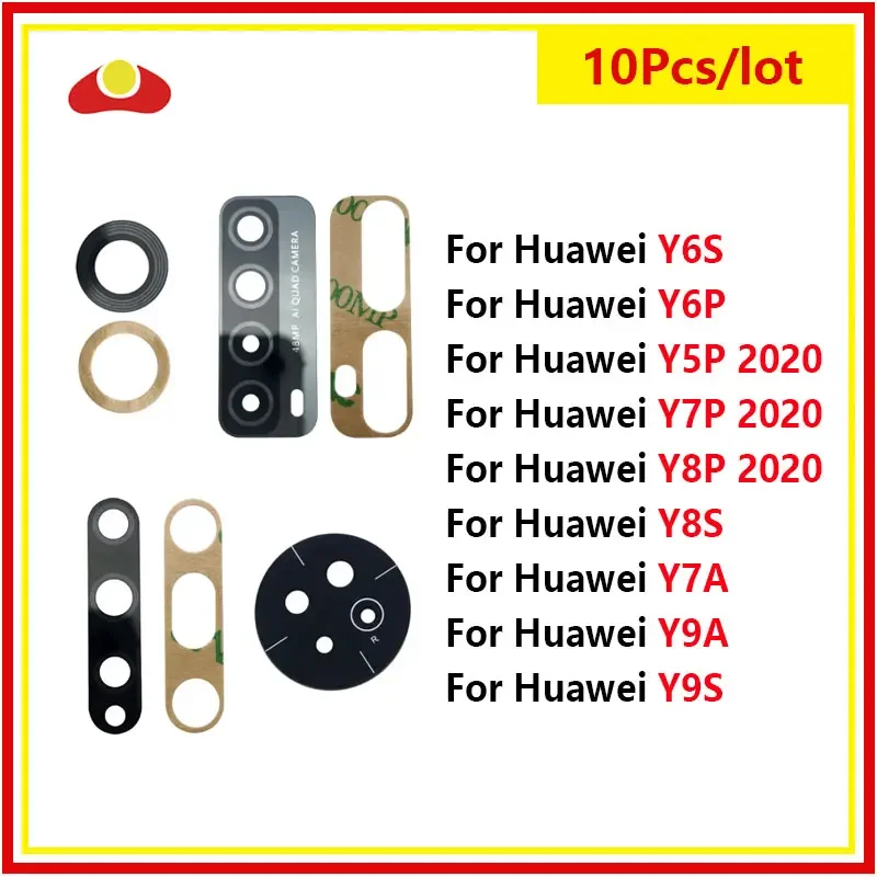 

10Pcs For Huawei Y9S Y8S Y6s Y7A Y9A Y5P Y6P Y8P Y7P 2020 Rear Back Camera Glass Lens With Adhesive Repair Part