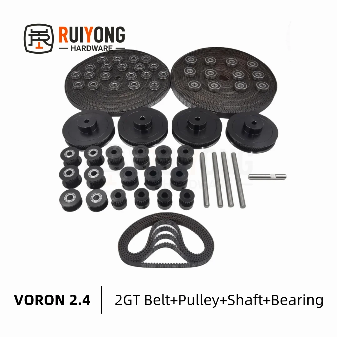 

VORON 2.4 R2 Set GT2 LL-2GT RF Open Timing Belt 2GT 16T 20T 80T Tooth Pulley 2GT-188 RF Shaft Bearing 625 F695 2RS Motion Parts