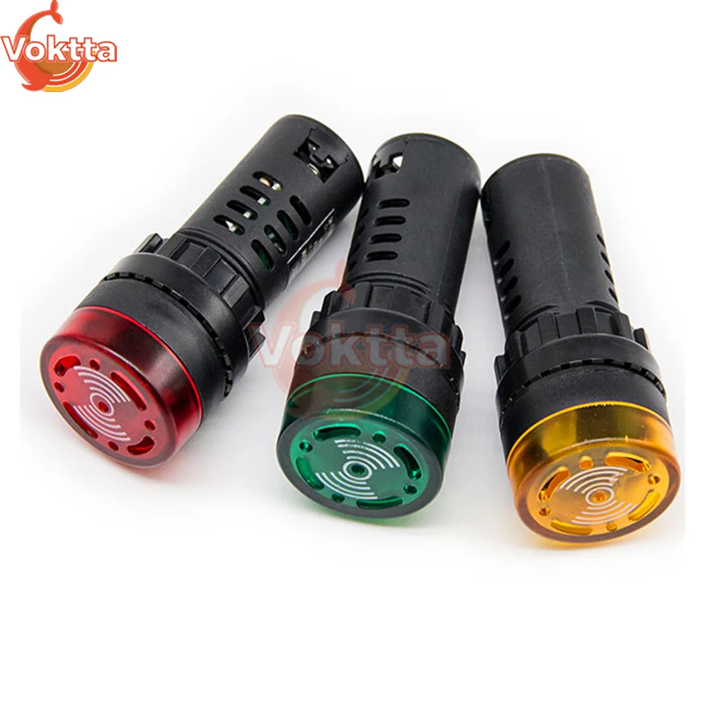 AD16-22SM Flash Đèn LED Báo Động Còi Đèn Báo Tín Hiệu Đèn Flash DC 12V 24V AC 110V 220V đèn LED Báo Chỉ Số Còi