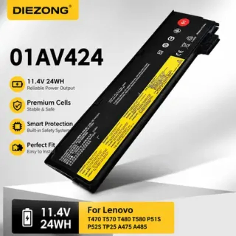 

01AV423 SB10K97580 Laptop Battery for Lenovo ThinkPad T470 T570 T480 T580 P51S P52S TP25 A475 A485 61 01AV424 01AV452 01AV490
