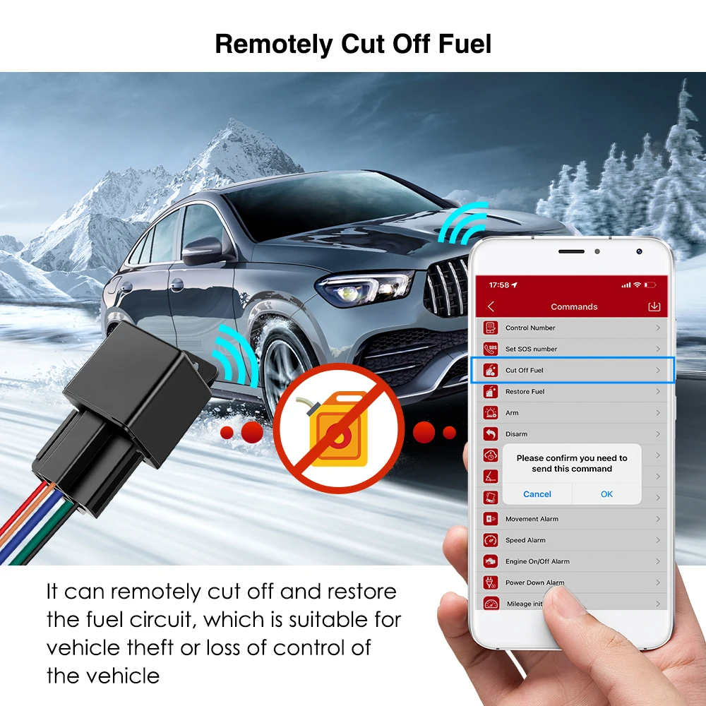 4G GPS Tracker for Car MiCODUS MV730G 9-95V Cut Off Fuel Engine On Shake Alarm Anti-theft Relay GPS Tracking Device Free APP