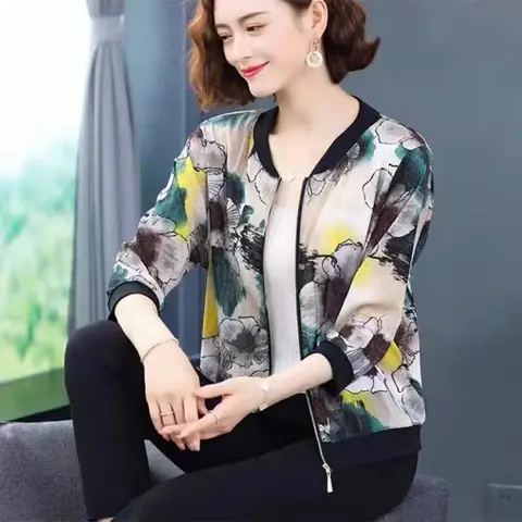 여성용 자외선 차단 의류, 통통한 여성용 얇은 프린트 재킷, 다용도 플러스 사이즈 재킷, 여름 새로운 스타일