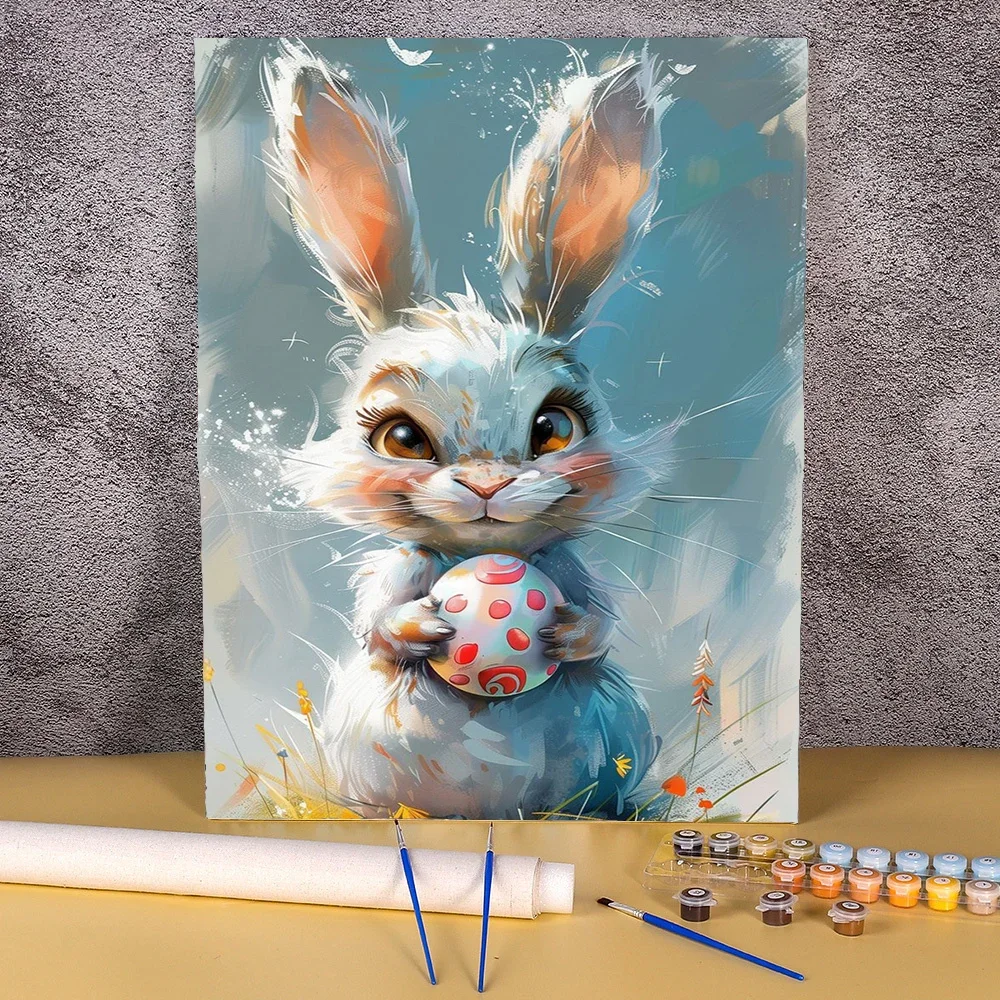

Acrylic Painting By Numbers Easter Egg Rabbit Picture Drawing Anime Figures Picture Paint Kit Home Decor For Adults Kids Cartoo