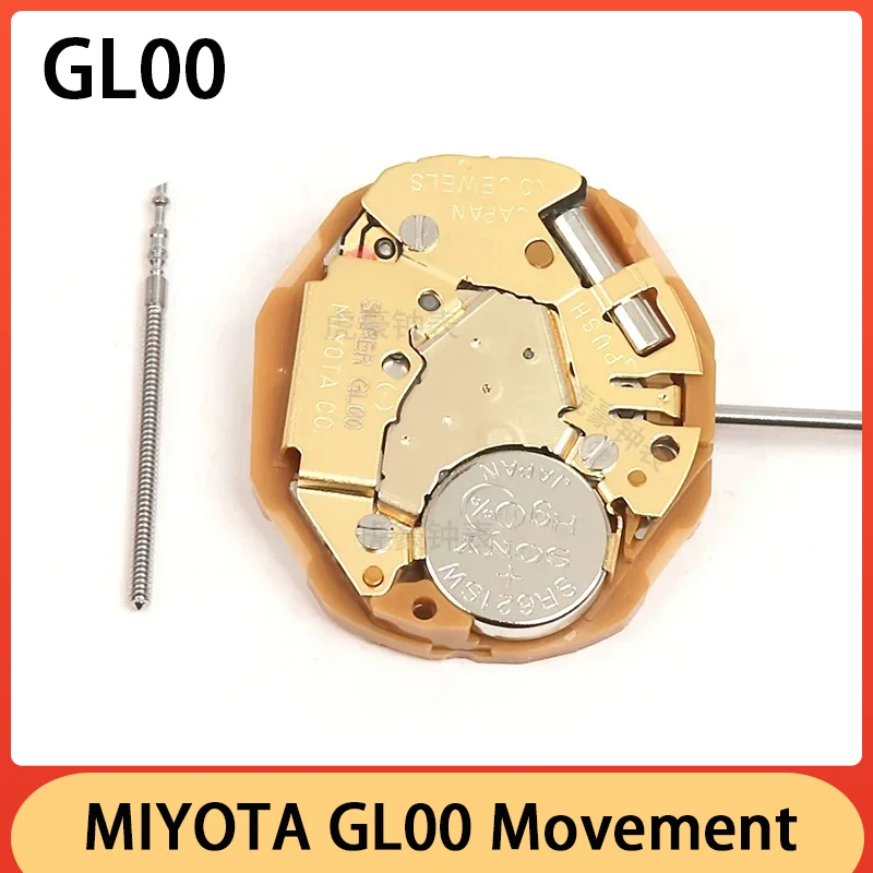Nowy oryginalny MIYOTA GL00 GL10 złoty ruch na 3 ręce data na 3/6 kwarcowy mechanizm GL10 GL00 akcesoria do zegarka
