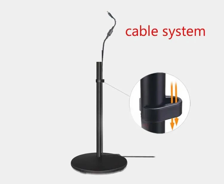 580mm  T2-580 speaker stand floor mount desk round metal base 3/8 inch screws height fix black