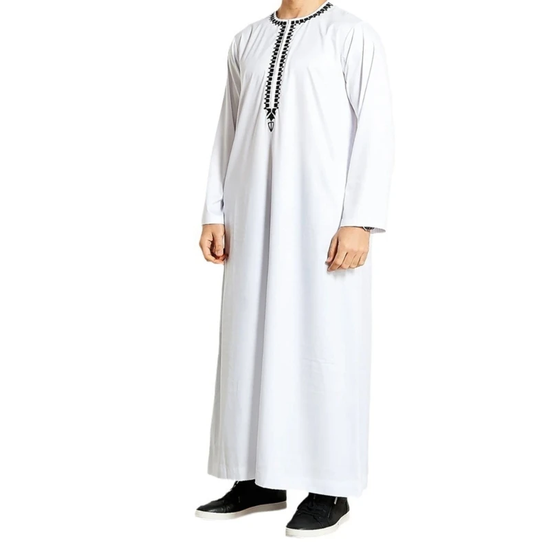 

634C Man Islamic Kaftan Thobe Islamic Arabic Robe Middle East Kaftan, Man Casual Long Sleeve Thobe Islamic Robe Long Gown