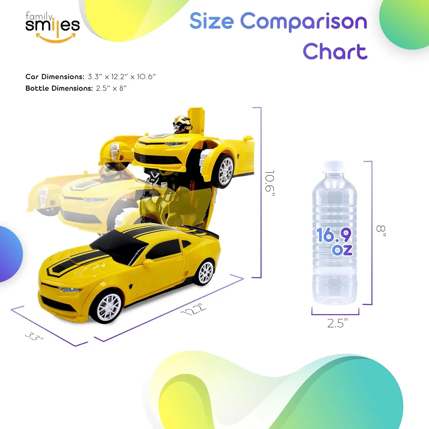 Kids Transforming Robot RC Sport Car Toys Boys 8-13 Remote Control Vehicle Gift Yellow
