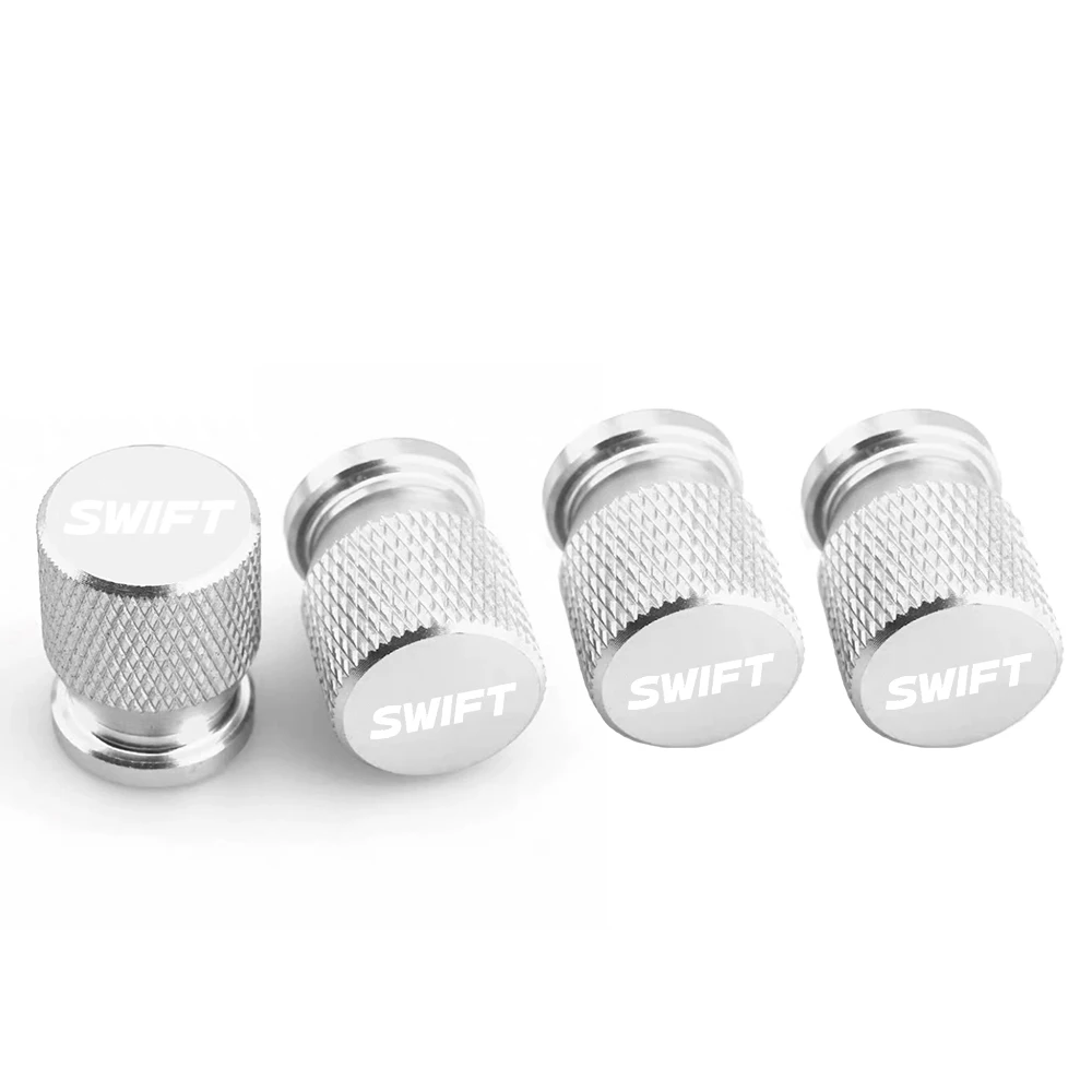 for Suzuki Swift Car Wheel Tire Valve Caps Tyre Stem Covers Aluminum Alloy Airdust Waterproof  4 pcs