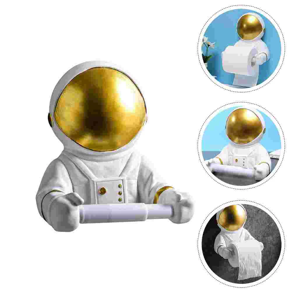 Sculpture Astronaut Tissue Holder Black Toilet Paper Space Toys Resin Decorative Stand