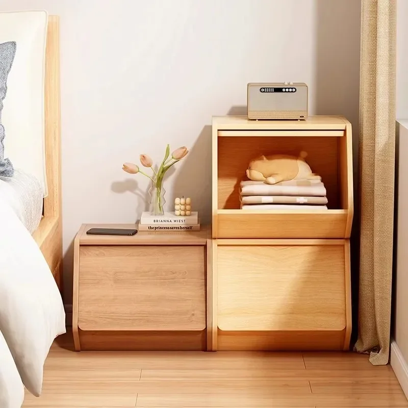 Solid wood bedside table simple modern bedroom small bedside table household bedside storage cabinet combination