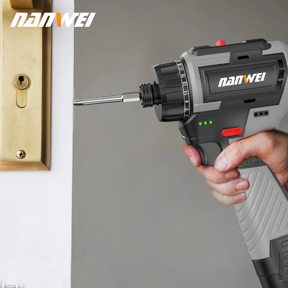 NANWEI  brushless lithium-ion screwdriver home electric screwdriver electric drill rechargeable screwdriver