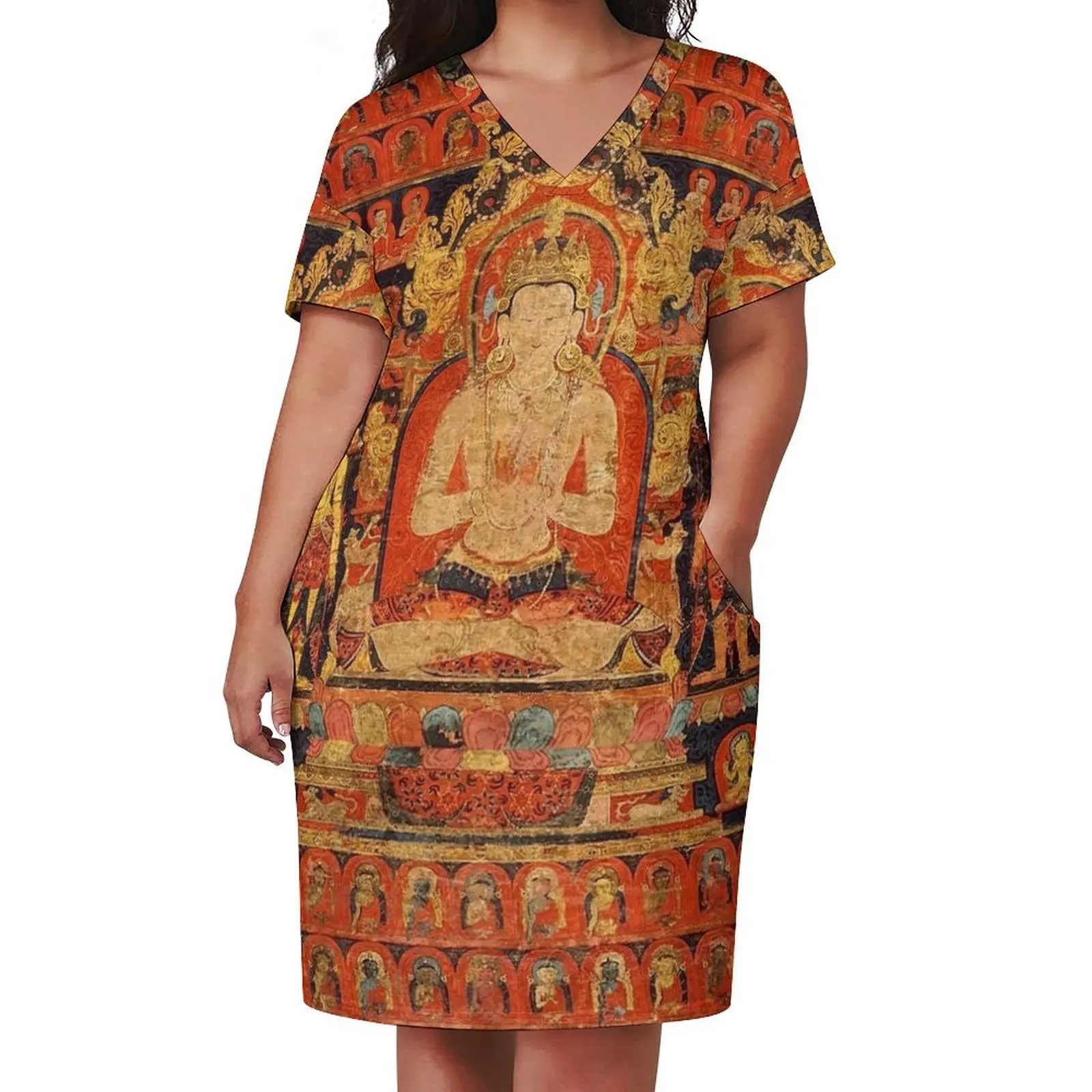 Mandala 133 Cosmic Buddha Vairochana 1 Loose Pocket Dress elegant party dresses for women 2025 cute dress