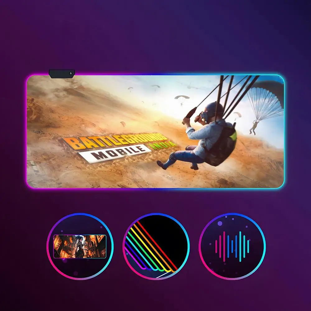 

Game PUBG Mouse Pad RGB Luminous 900X400mm Large Table Mat Non-slip Extra Large Game Office Mouse Pad