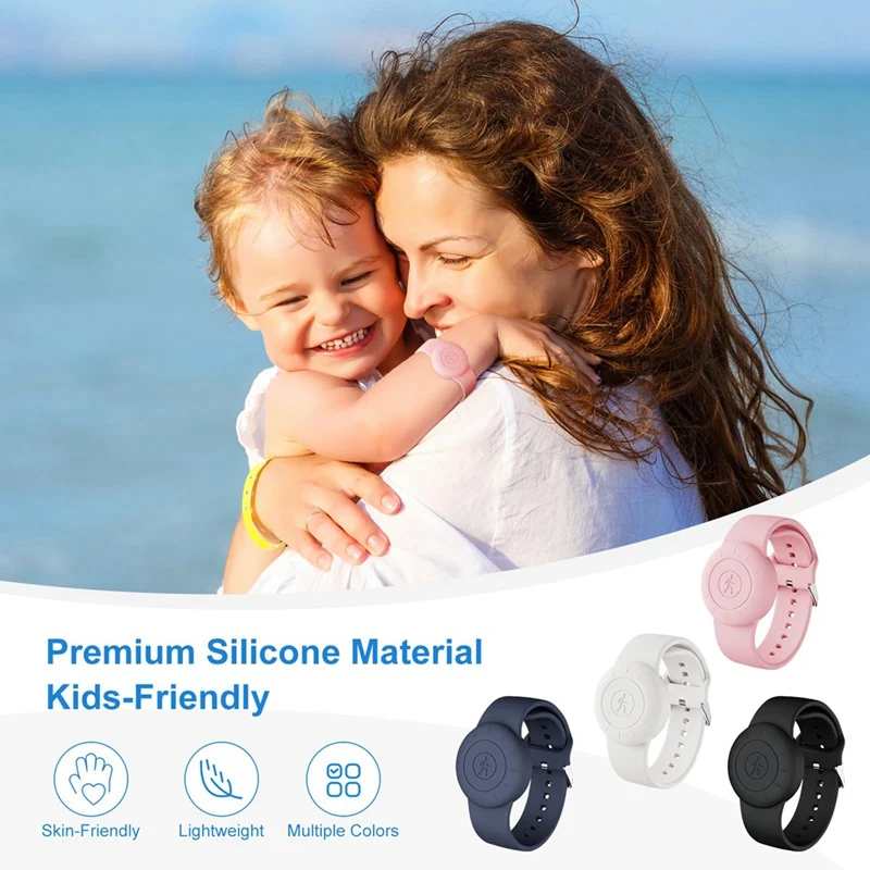 สายรัดข้อมือซิลิโคนกันน้ําอัจฉริยะสําหรับ Apple Airtag - สร้อยข้อมือแบบปรับได้สําหรับเด็กสําหรับกิจกรรมกลางแจ้งสําหรับเด็ก