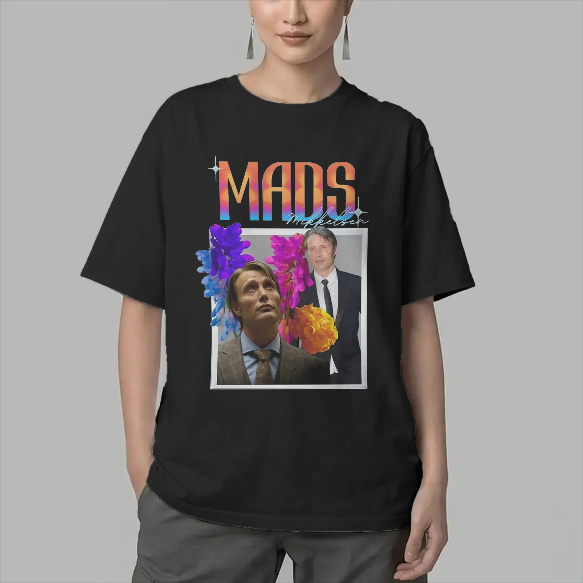 Men's T-Shirts Mads Mikkelsen Actor Funny Cotton Tees Short Sleeve  T Shirt O Neck Clothing Plus Size