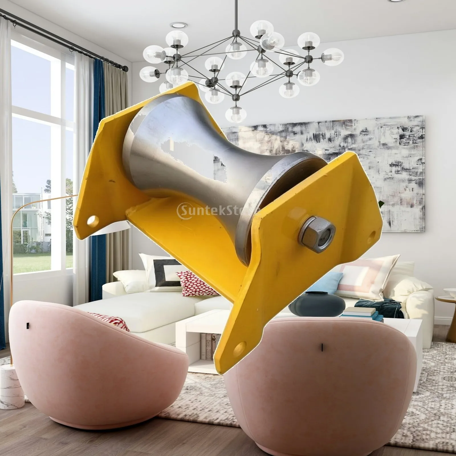 Cable Pulley Wheel for Heavy Duty Rope Guide Fixed Bracket Mount Pulley Block for Wire Lifting Construction Rigging Gear