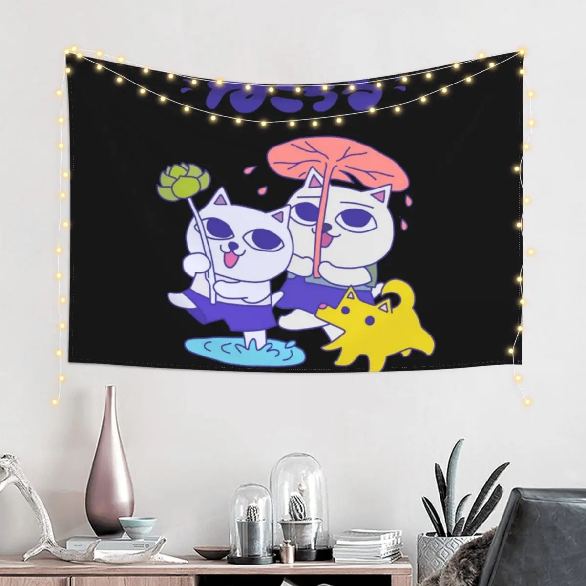 

Nekojiru Udon Tapestry Aesthetics For Room Decoration Wall Korean Room Decor Tapestry