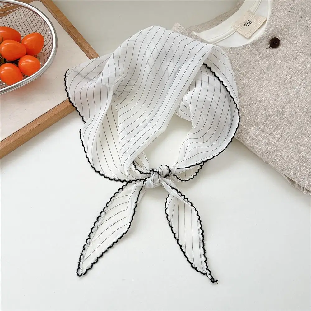 Thin Triangle Hair Scarf Headband Polka Dot Striped Scarf Flower Printed Head Scarf DIY Hair Ties INS StylBandanas Hair Ribbon