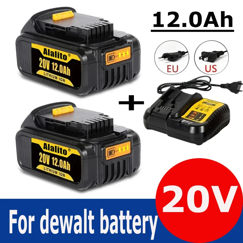 For Dewalt 20V Battery 12000mah Replacement Battery For Dewalt DCB200 Rechargeable Battery DCB206 DCB207 DCB204 Power Tool