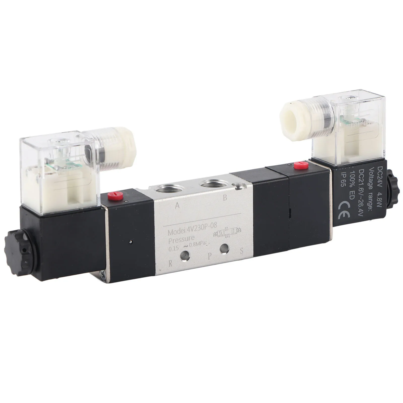 صمام الملف اللولبي للهواء 24 فولت 1/4 مغلق عادة 3 موضع 5 طرق صمام الملف اللولبي الهوائي 0.15-0.8MPa 4V230-08P صمام الملف اللولبي