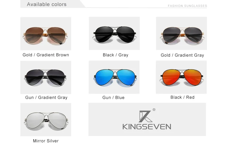 Kingseven Herren hochwertige Sonnenbrille Sonnencreme polarisierte UV400 Brille Frauen Pilot fahren Anti-Reflexion kausale Brillen – Detail 3
