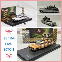 YS Diecast Alloy 1/64 Cadi ECTO-1 Car Model Ornament Souvenir Display Collection Hobby Gift
