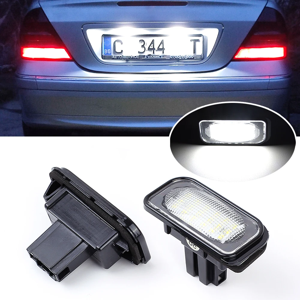 2x For Mercedes Benz C CLK Class W203 C209 W209 Canbus LED License Plate Lights Car Luz Number Plate Lamps Replacement NO Error