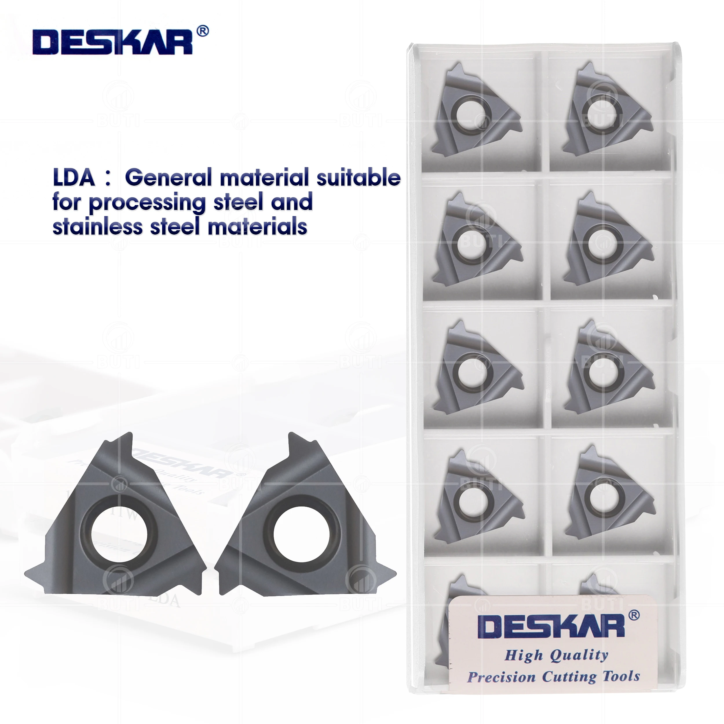 Deskar 100 Original 16ir 16er 8w 10 11 12 14 16 18 19 20 24 Lda Cnc Ferramenta de Corte Torno Rosqueamento Inserções Alta Qualidade