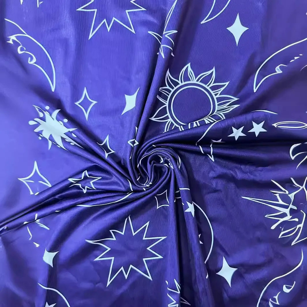 Summer Moon & Star Print Summer Nightgown Casual U-Neck Backless Frill Trim Slip Dress Women\'s Sleepwear