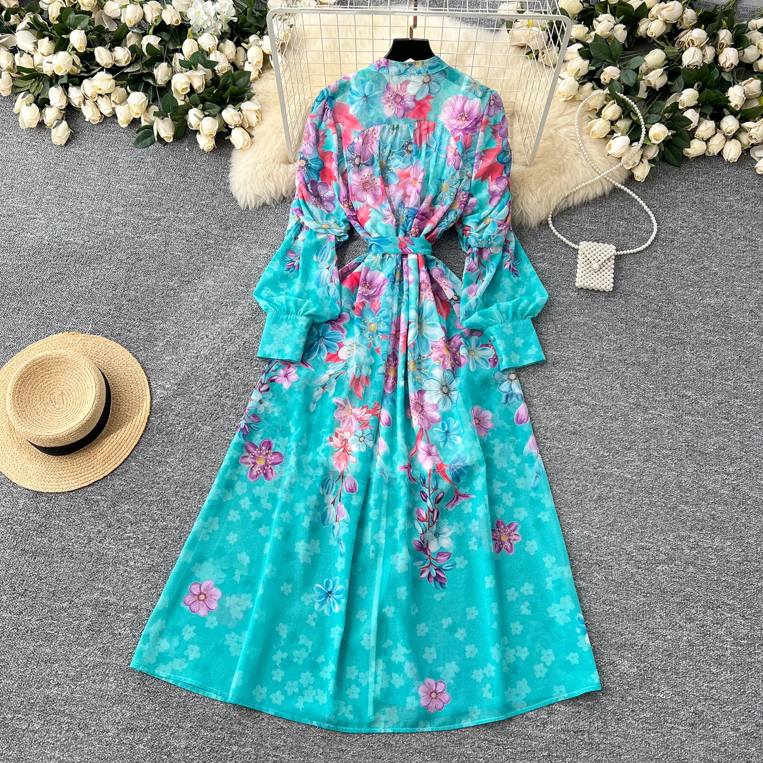 Sexy simple boutonnage imprimé élastique mince Chic fête Club Vintage Boho femmes mode coréenne plage femmes vêtements
